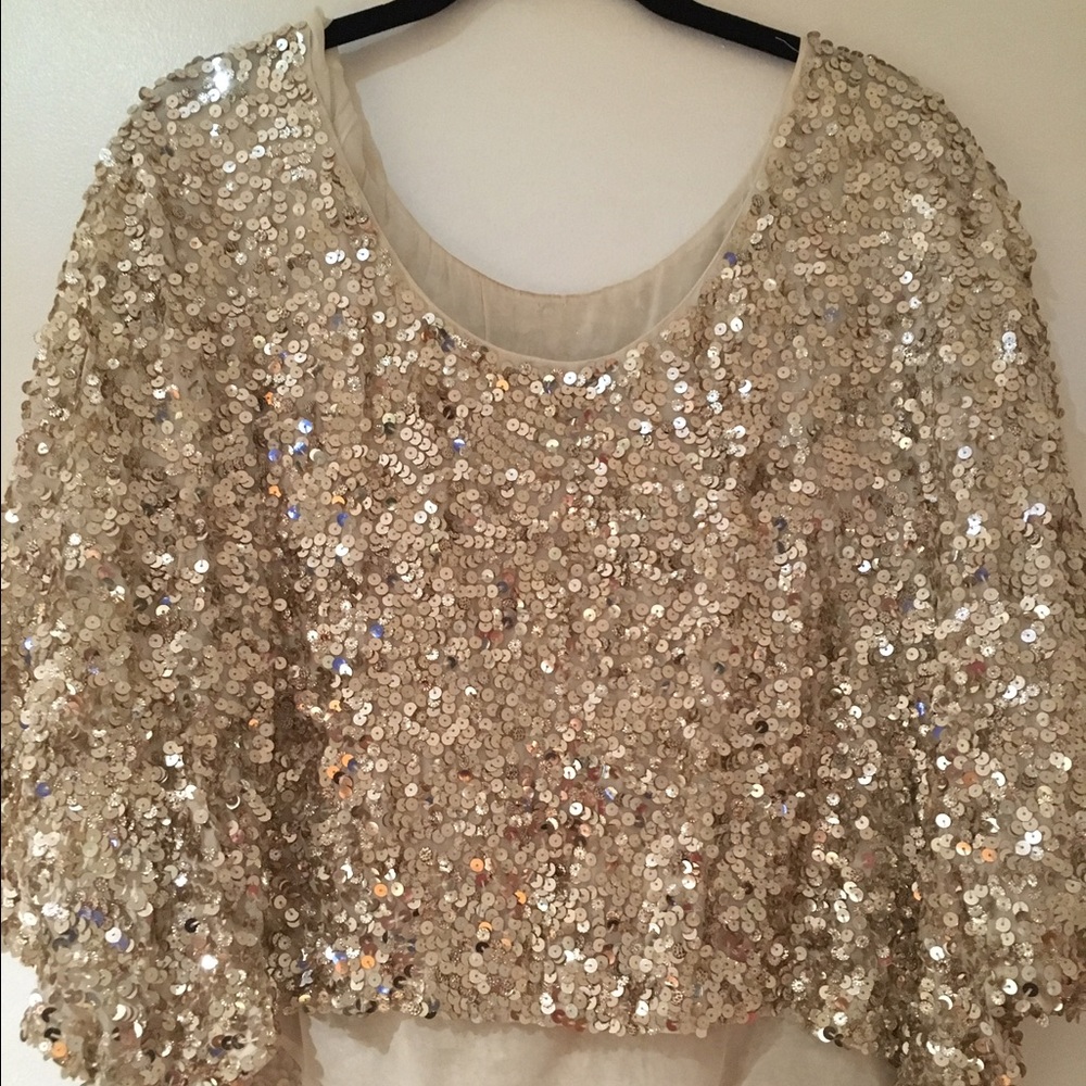 Gold sequined Vince crop top